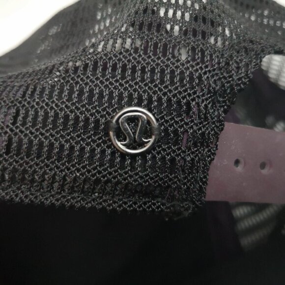 Lululemon Mesh Back Purple & Black Adjustable Back Strap Unisex Baseball Hat - Picture 3 of 4